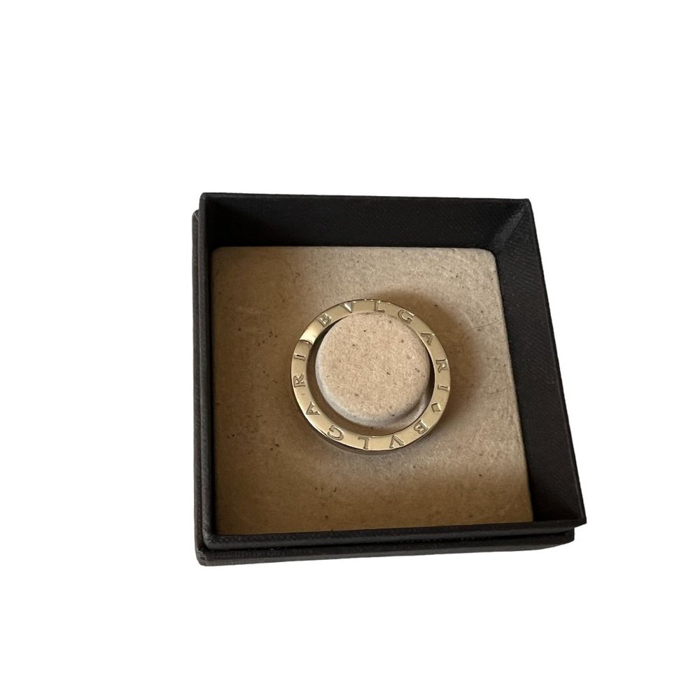 BVLGARI KEYRING silver 925 unisex minimalist logo 1155